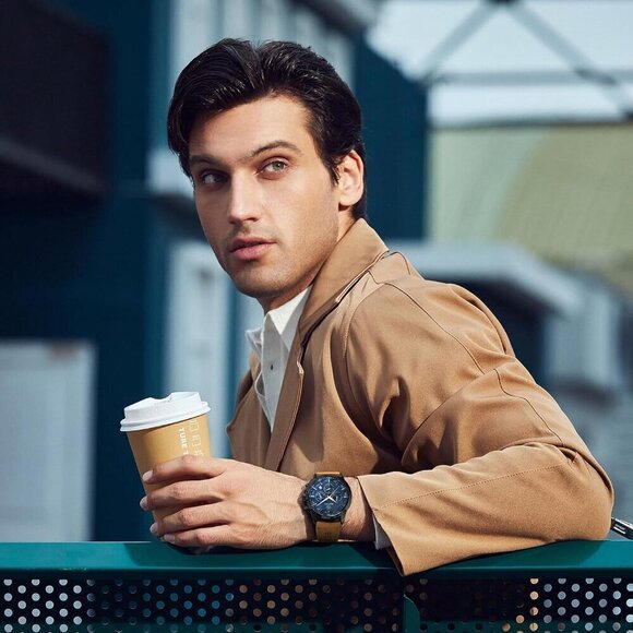 Men Brown Analog Quartz Waterproof Wrist Watch Casual Sport Designer Dress Watch - Picture 3 of 9